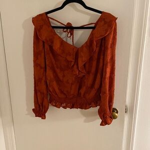 Anthropologie floral silk top